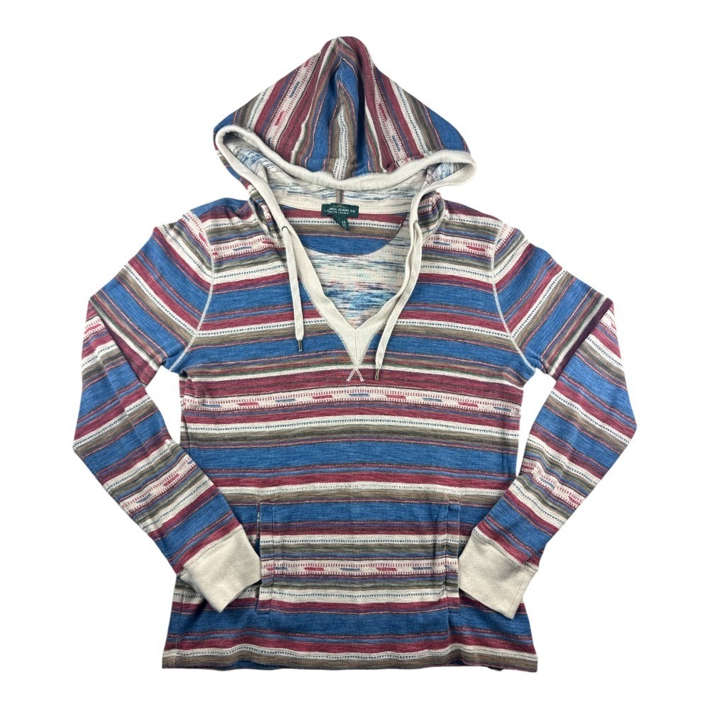 Lauren Jeans Co Ralph Lauren S Striped Southwest Hoodie Blue Red Pullover Baja